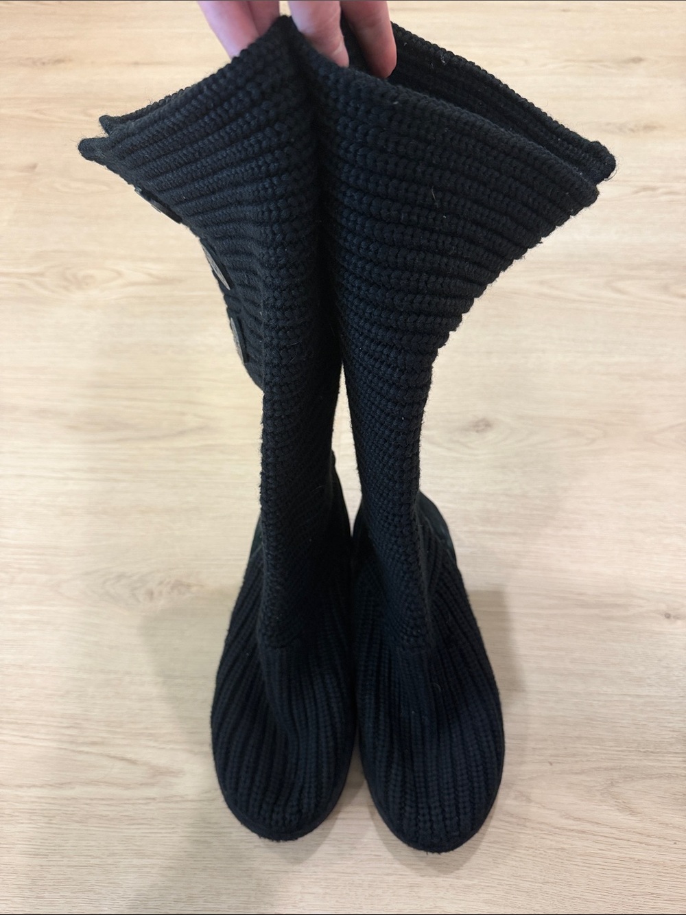UGG Size 9 Black Knit Sock Boots